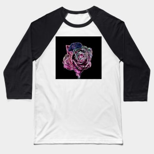 Neon Rose Flower Baseball T-Shirt